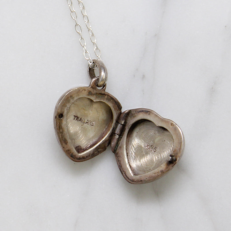 Romantic Engraved Sterling Silver Heart Locket