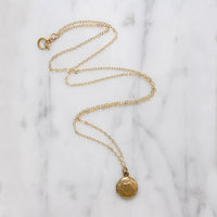 Tiny Round Locket with Engraved Heart