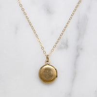 Tiny Round Locket with Engraved Heart