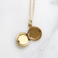 Tiny Round Locket with Engraved Heart