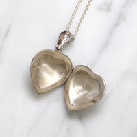 Engraved Chubby Heart-Shaped Silver Locket