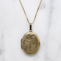 Sweet Engraved Oval Vermeil Locket