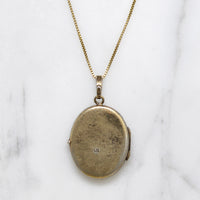 Sweet Engraved Oval Vermeil Locket