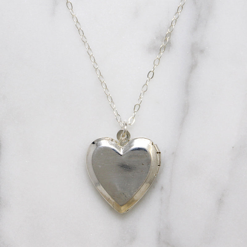 Classic Silver-Tone Engraved Heart Locket