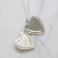 Classic Silver-Tone Engraved Heart Locket