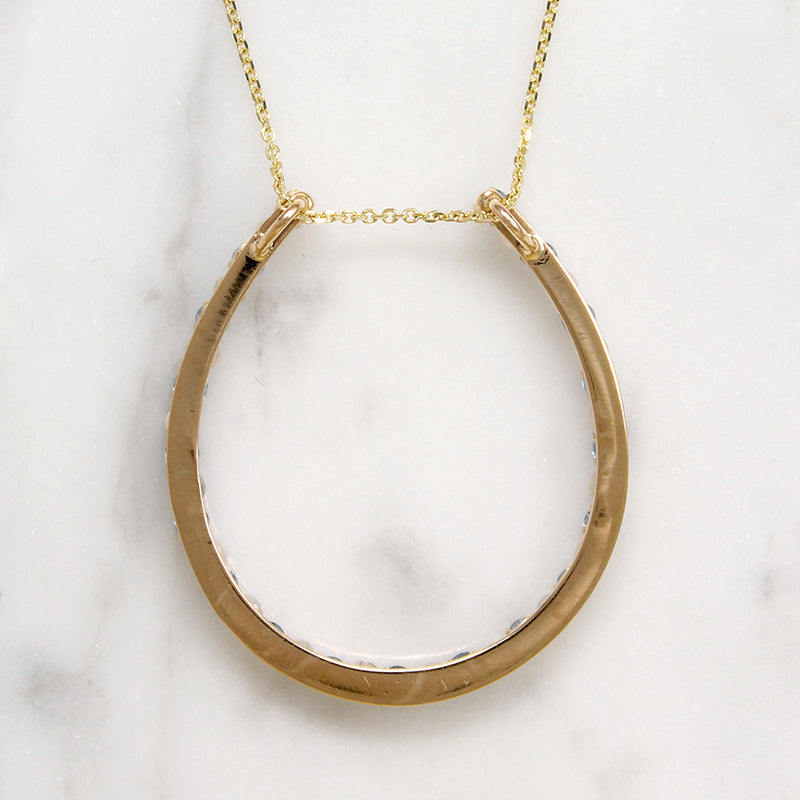 Edwardian Sapphire & Pearl Horseshoe Necklace