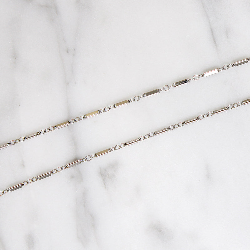 Supple Art Deco 14k White Gold Chain