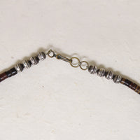 Navajo Brown Heishi Shell & Sterling Bead Necklace