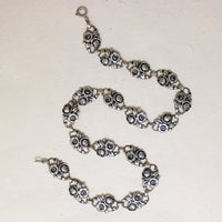 Pretty Pair of Roses Sterling Silver Panel Necklace