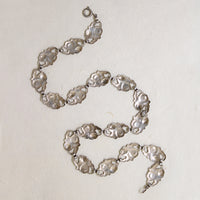 Pretty Pair of Roses Sterling Silver Panel Necklace
