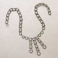 Elevated Art Deco Crystal & Sterling Fringe Necklace