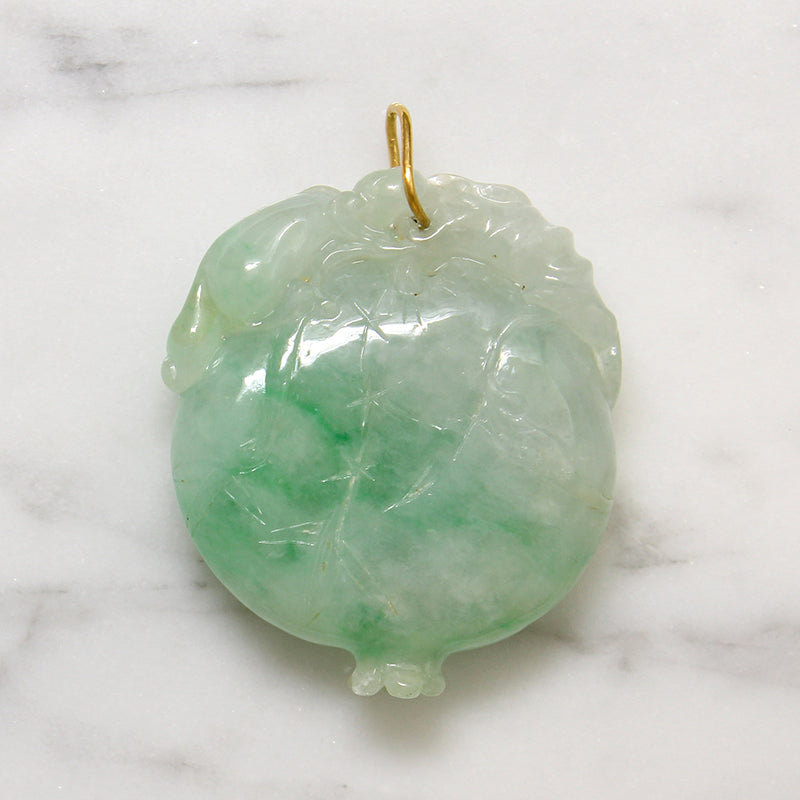 Fat Jade Pomegranate with Bat & Squirrel 