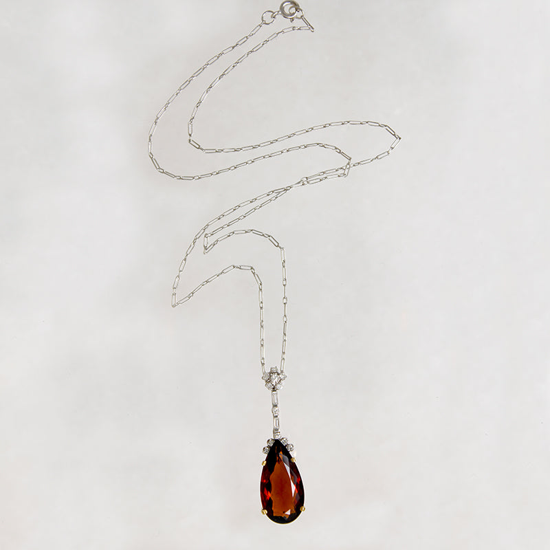 Stunning Madeira Citrine & Diamond Necklace