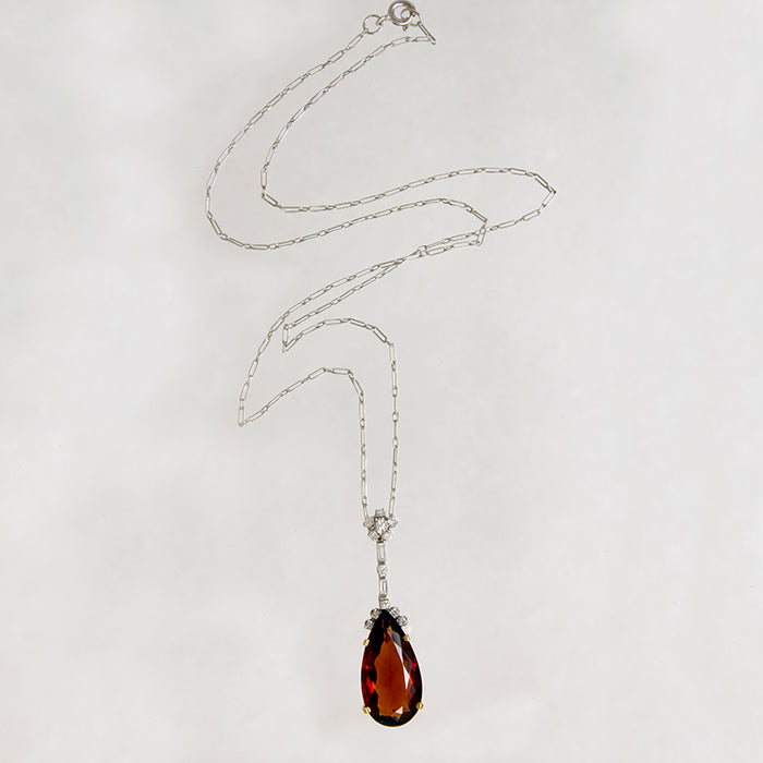 Stunning Madeira Citrine & Diamond Necklace