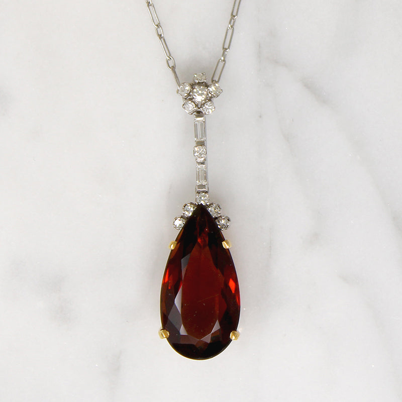 Stunning Madeira Citrine & Diamond Necklace
