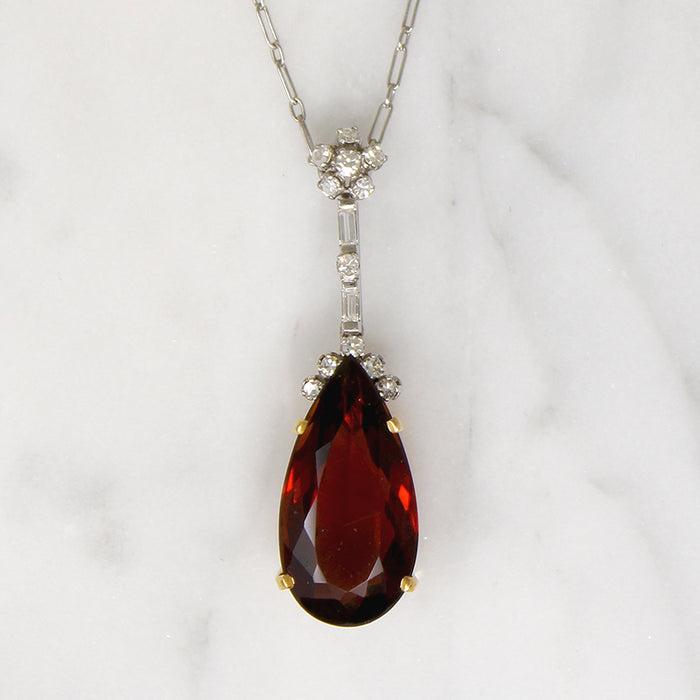 Stunning Madeira Citrine & Diamond Necklace