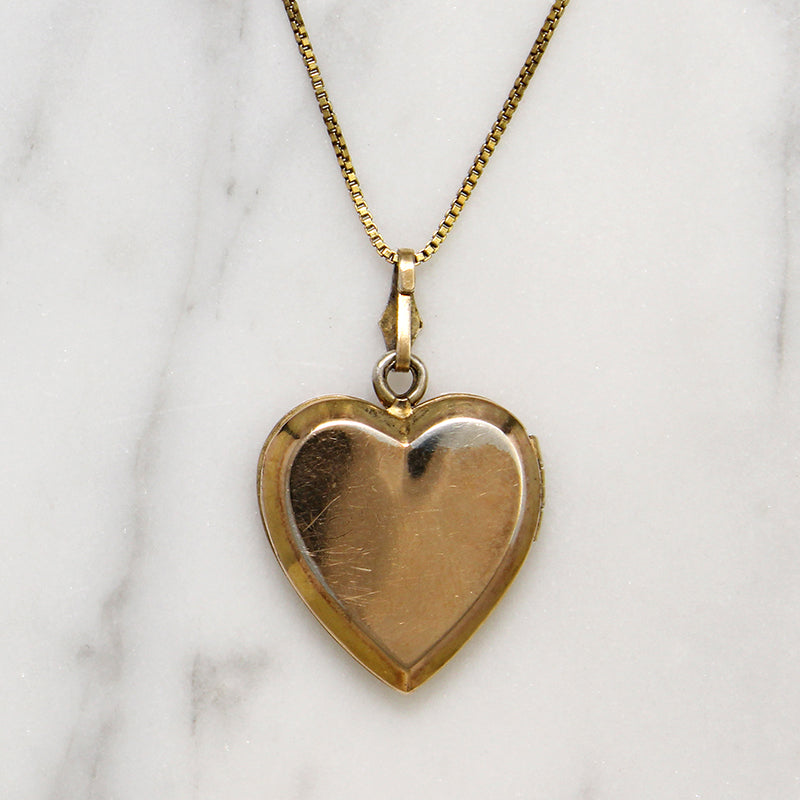 Romantic Engraved Vermeil Heart Locket