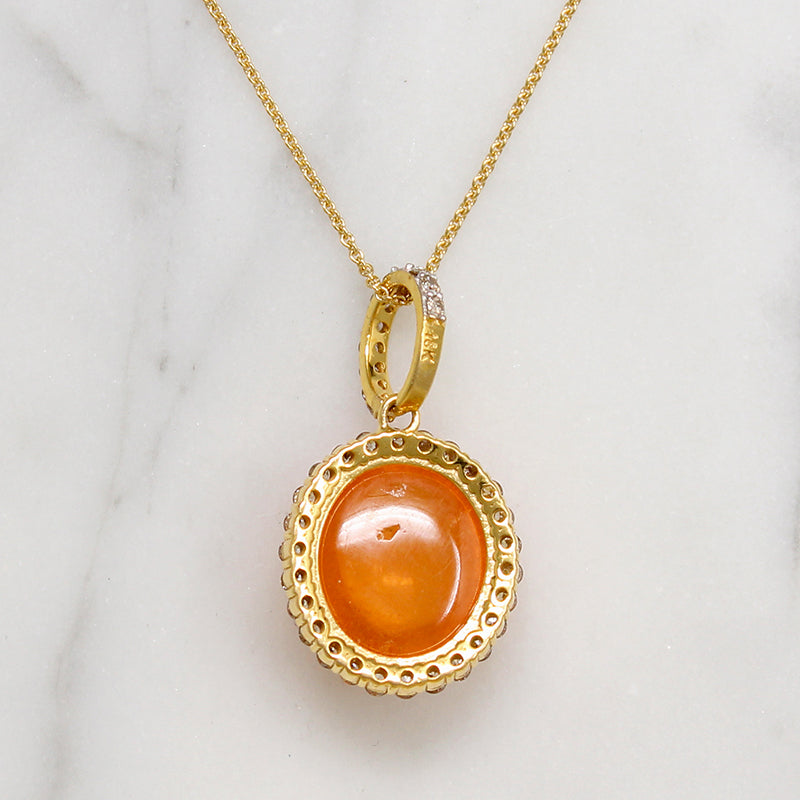 Torrid Italian Orange Garnet & Diamond Necklace