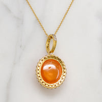Torrid Italian Orange Garnet & Diamond Necklace
