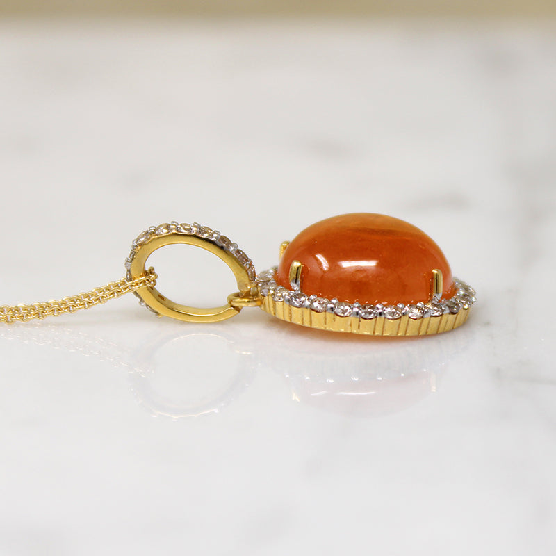 Torrid Italian Orange Garnet & Diamond Necklace