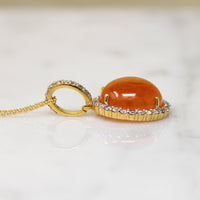 Torrid Italian Orange Garnet & Diamond Necklace