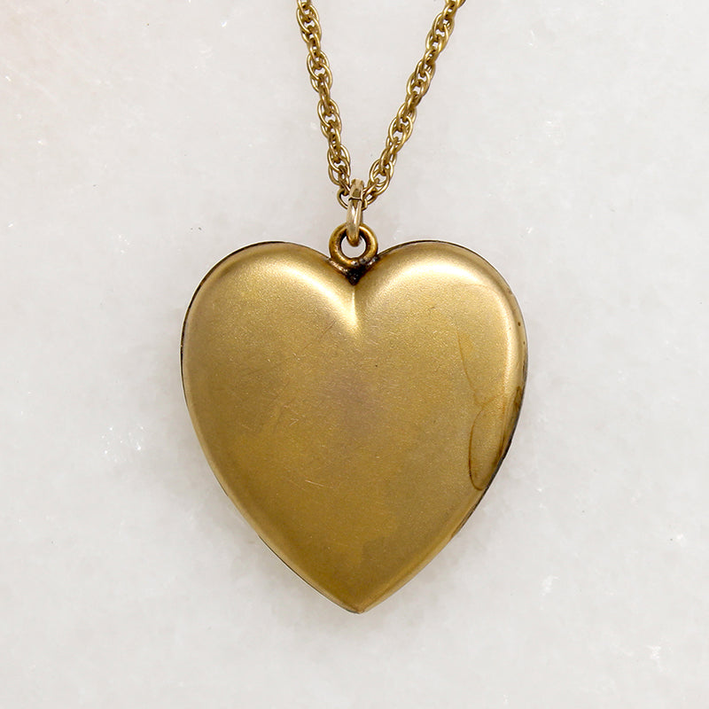 Bliss Brothers Art Nouveau Heart Locket with Irises