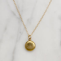 Tiny Round Locket with Engraved Heart