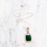 Mexican Sterling Silver & Malachite Inlay Necklace