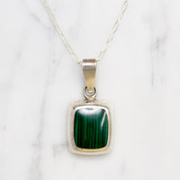 Mexican Sterling Silver & Malachite Inlay Necklace