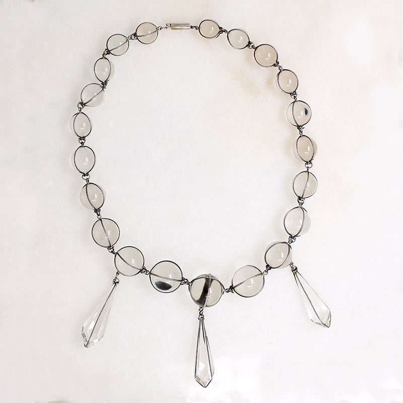 Hypnotic "Pools of Light" Crystal Orbs & Drops Necklace