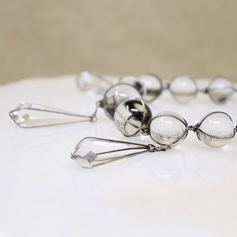 Hypnotic "Pools of Light" Crystal Orbs & Drops Necklace