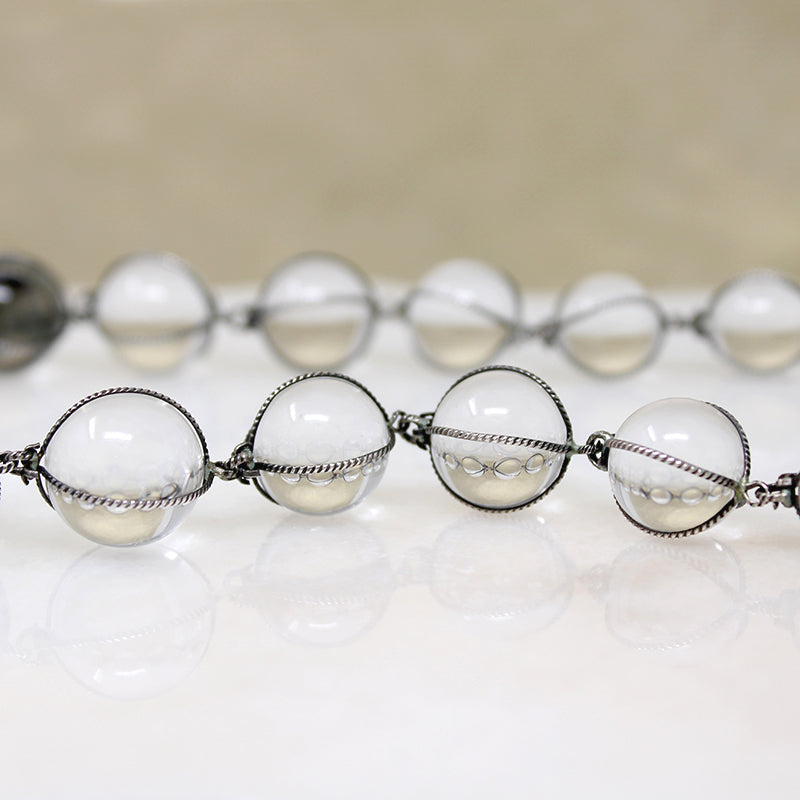 Hypnotic "Pools of Light" Crystal Orbs & Drops Necklace