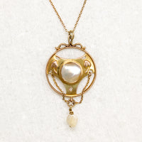 Charles Horner 9ct Gold & Pearl Arts & Crafts Pendant