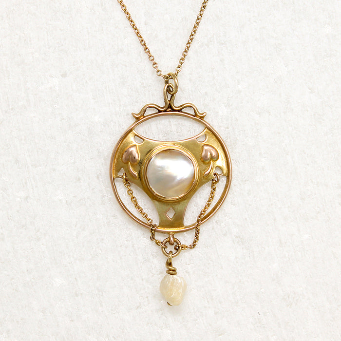 Charles Horner 9ct Gold & Pearl Arts & Crafts Pendant