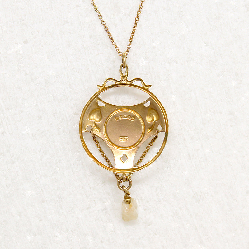 Charles Horner 9ct Gold & Pearl Arts & Crafts Pendant