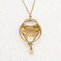 Charles Horner 9ct Gold & Pearl Arts & Crafts Pendant
