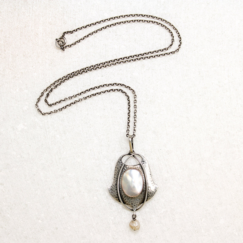Murrle Bennett Silver & Pearl Arts & Crafts Necklace