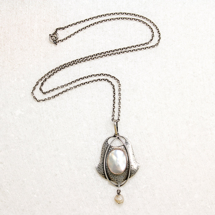 Murrle Bennett Silver & Pearl Arts & Crafts Necklace