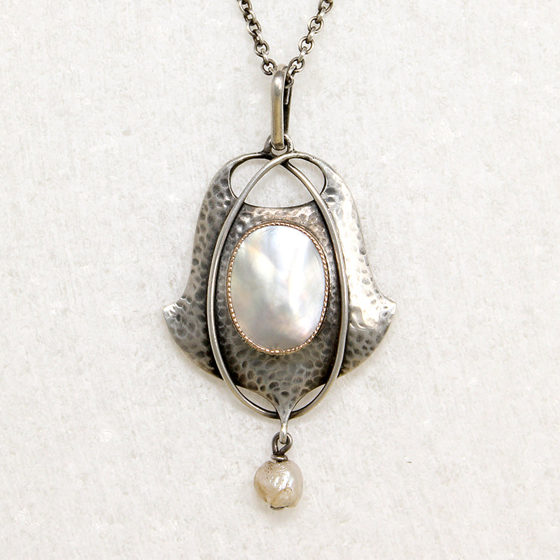 Murrle Bennett Silver & Pearl Arts & Crafts Necklace