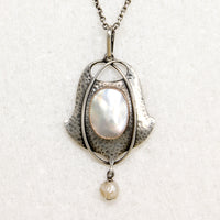 Murrle Bennett Silver & Pearl Arts & Crafts Necklace