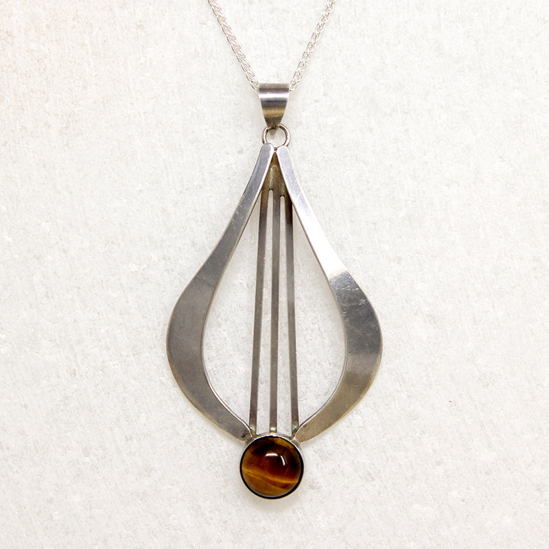 Graceful Sterling Silver & Tigers Eye Necklace