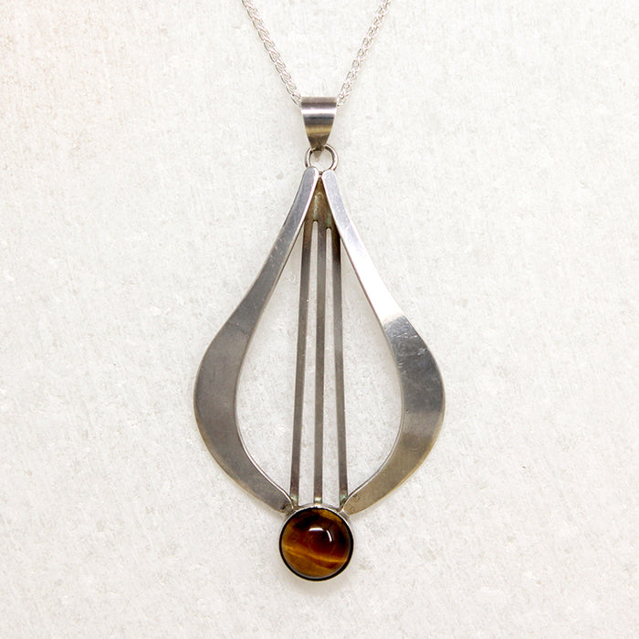 Graceful Sterling Silver & Tigers Eye Necklace
