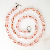 Pink Glass Beads with a Twist