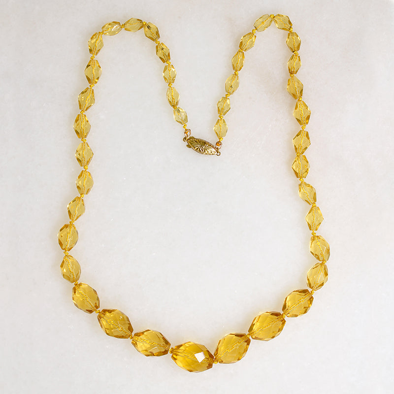 Incredible Electric Yellow Glass Bead Necklace