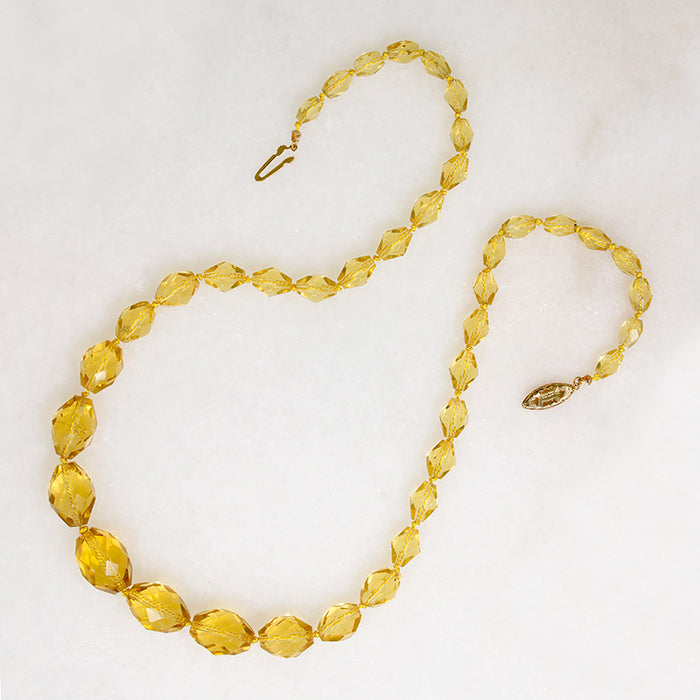 Incredible Electric Yellow Glass Bead Necklace
