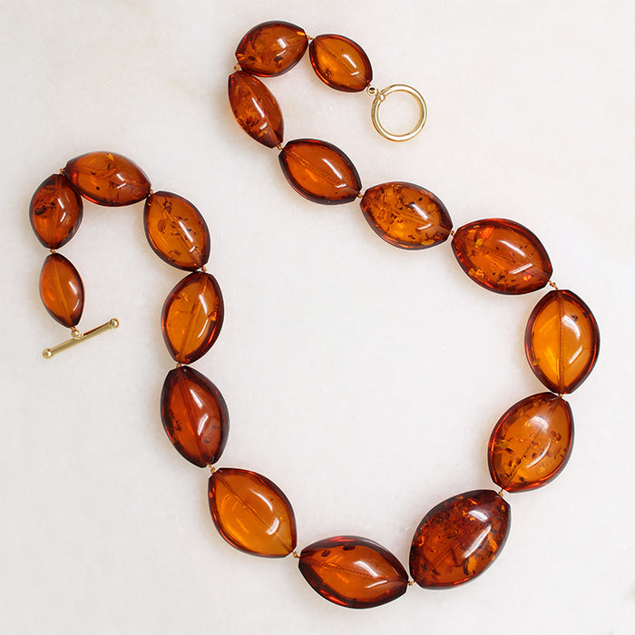Big & Bold Graduated Amber Bead Necklace