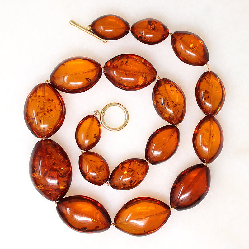 Big & Bold Graduated Amber Bead Necklace