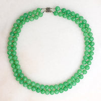 Double Strand of Green Peking Glass Beads