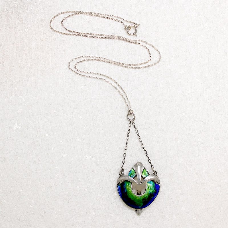 F.H.Adams Sterling & Enamel Arts & Crafts Necklace