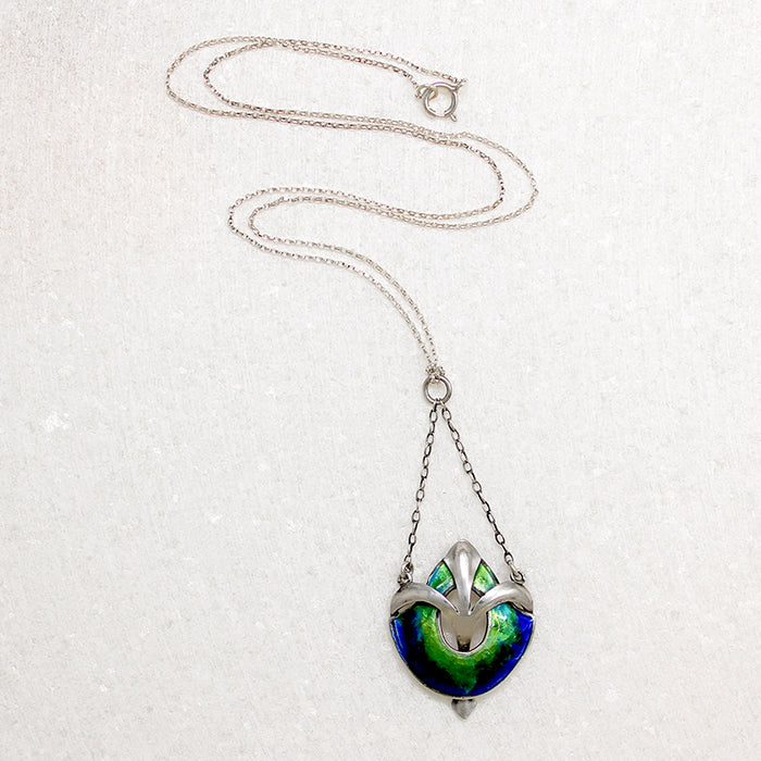 F.H.Adams Sterling & Enamel Arts & Crafts Necklace
